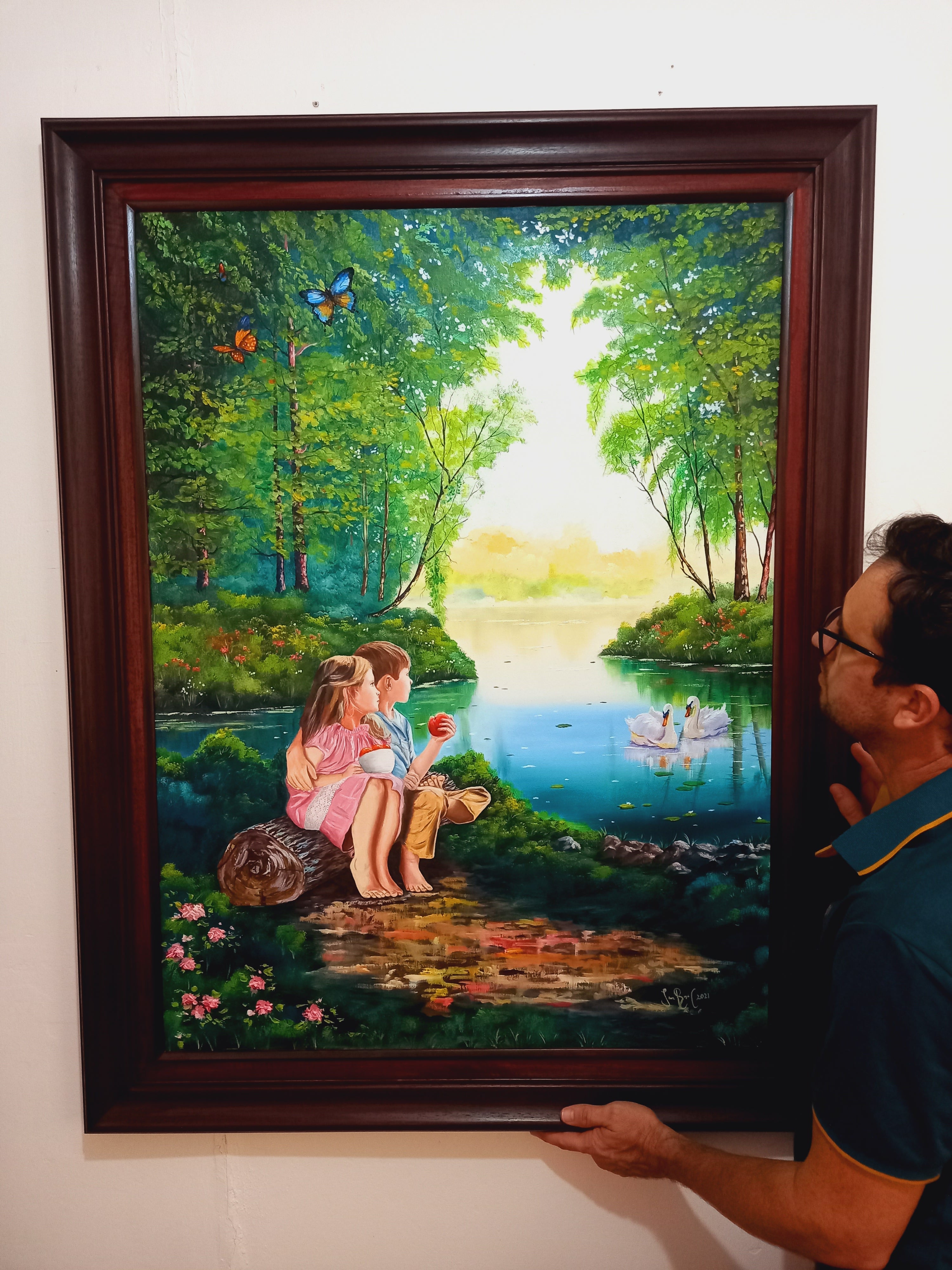 Pintura Óleo original "Pedacito de cielo"