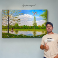 Pintura Óleo original "Lluvia de sol"