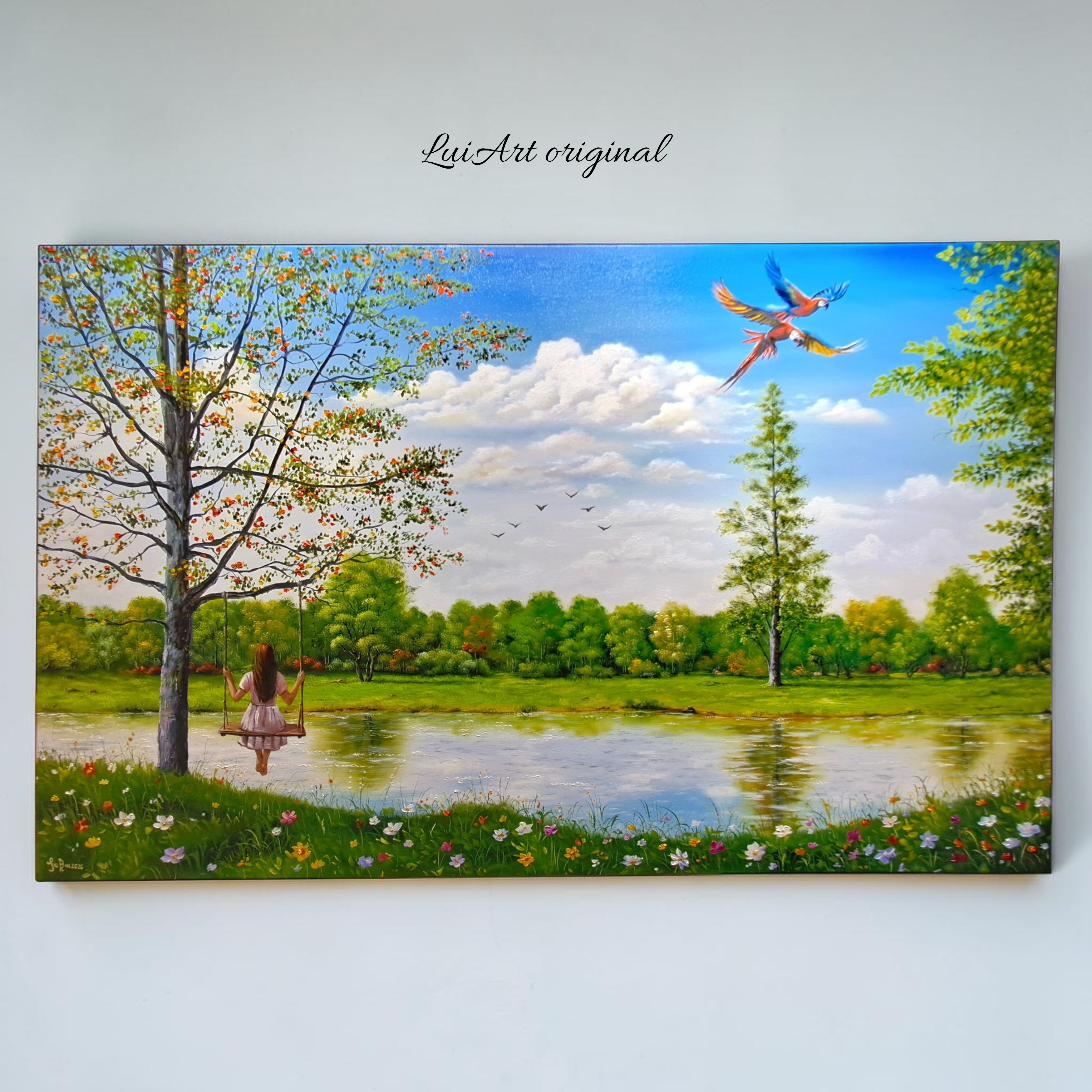Pintura Óleo original "Lluvia de sol"