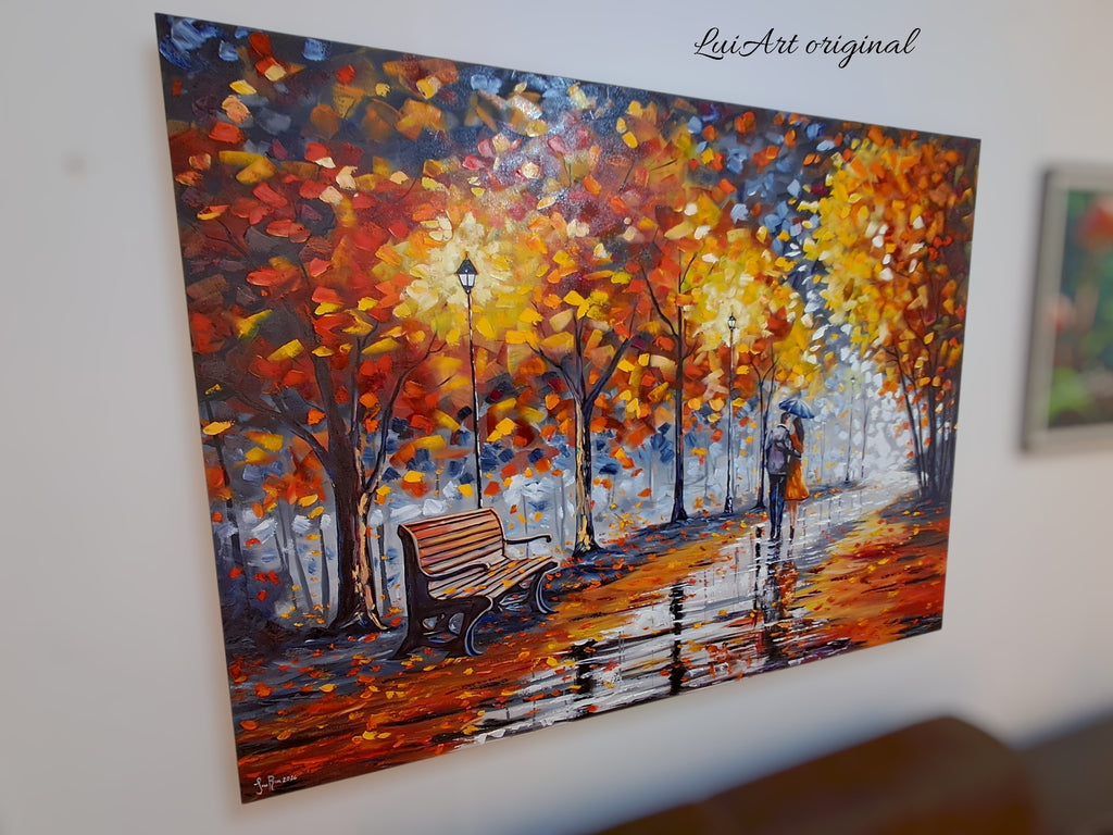 Pintura Óleo original "Llovizna de otoño"