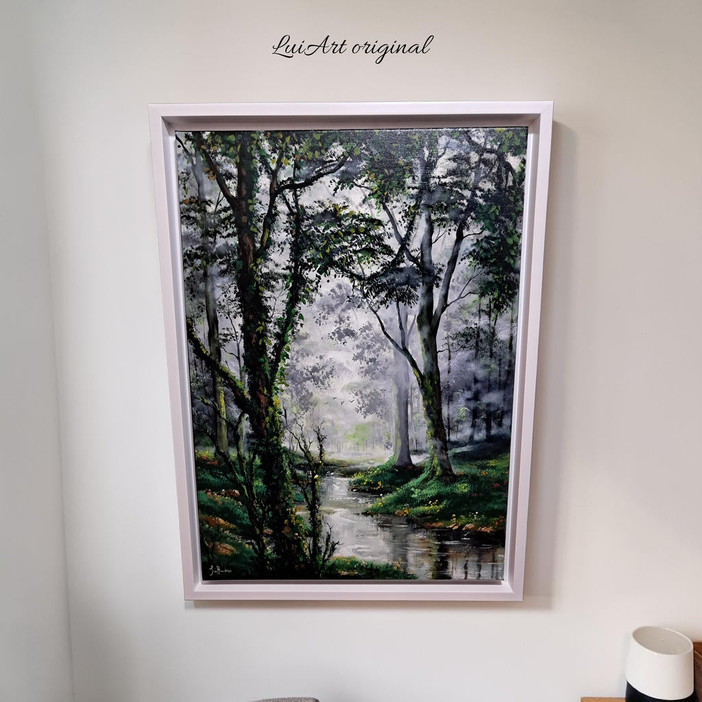Pintura Acrílica original "Bosque nuboso"