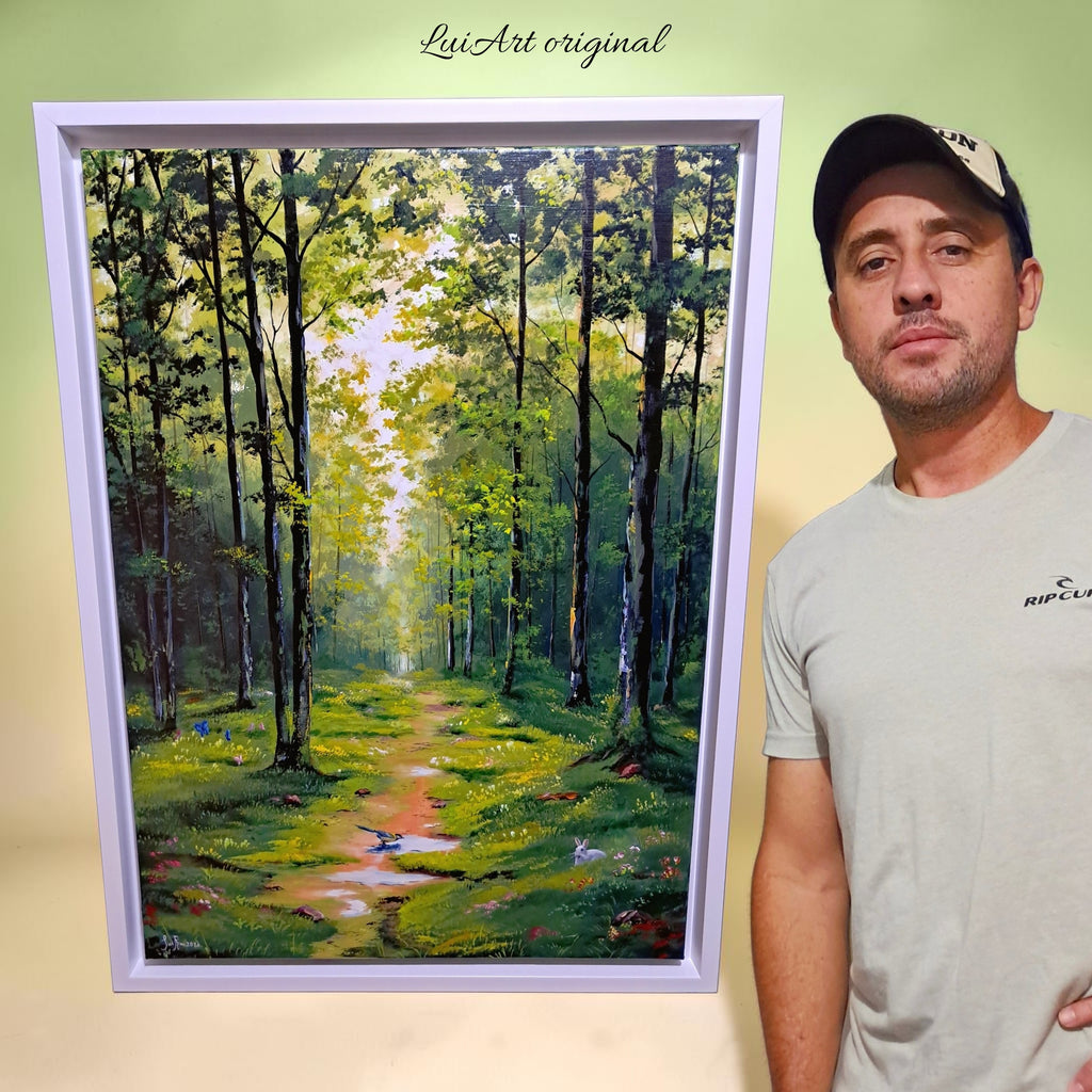 Pintura acrílica original "Frescura del bosque"